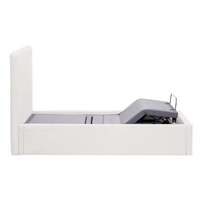 Aeva Single Adjustable Bed - White Boucle - 28