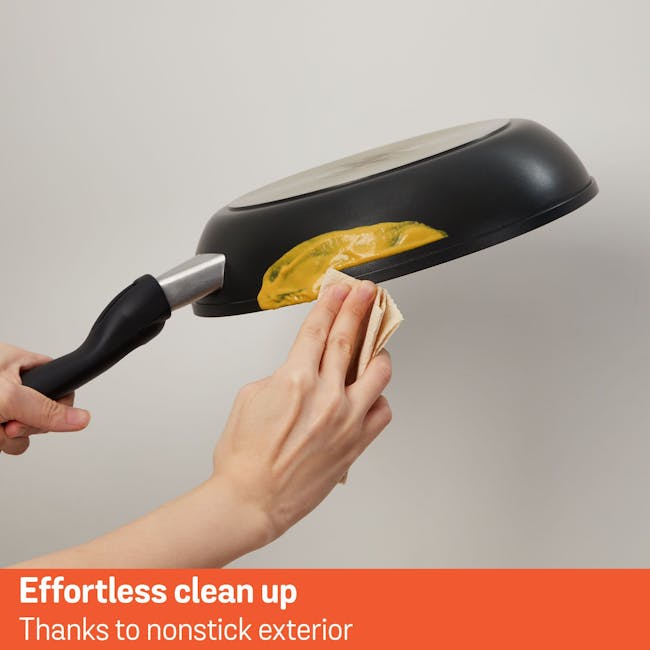 Meyer Cook N Look Frypan (3 Sizes) - 4 - Nonstick exterior, easy cleaning, heat-resistant, durable handle, compact design