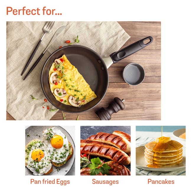 Meyer Cook N Look Frypan (3 Sizes) - 2 - Pan-fried Eggs, Sausages, Pancakes, Breakfast, Delicious, Versatile, Healthy
