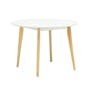 Harold Round Dining Table 1.05m in White with 4 Harold Dining Chairs in Dolphin Grey - 4