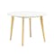 Harold Round Dining Table 1.05m in White with 4 Harold Dining Chairs in Dolphin Grey - 4