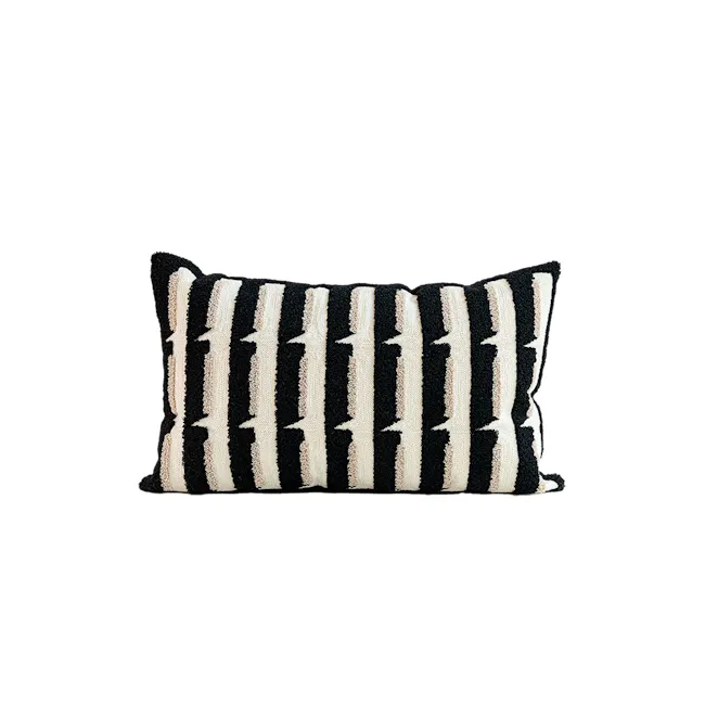 Katho Lumbar Cushion Cover - Black - 1