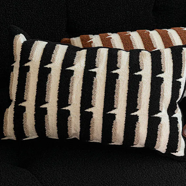 Katho Lumbar Cushion Cover - Black - 2