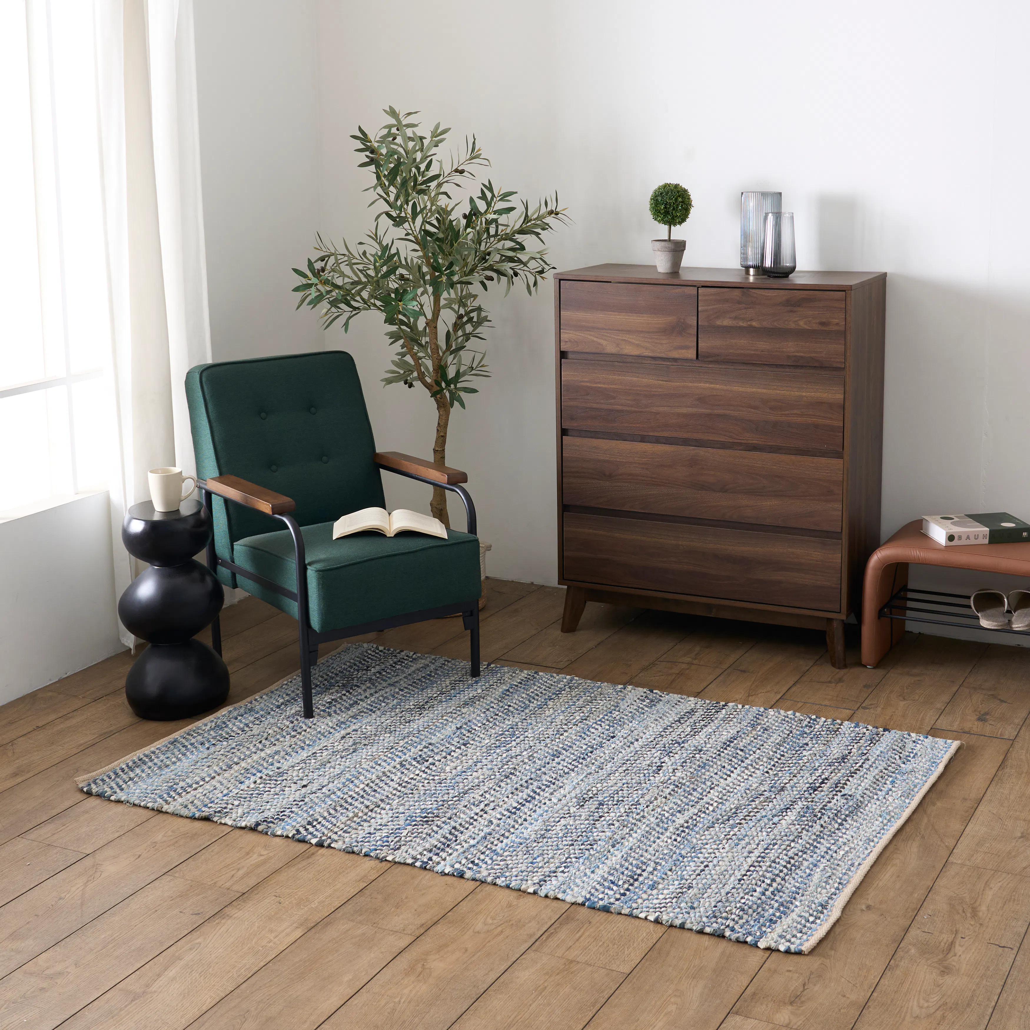 Atlas Low Pile Rug (Blue) - 1.8m x 1.2m - 7