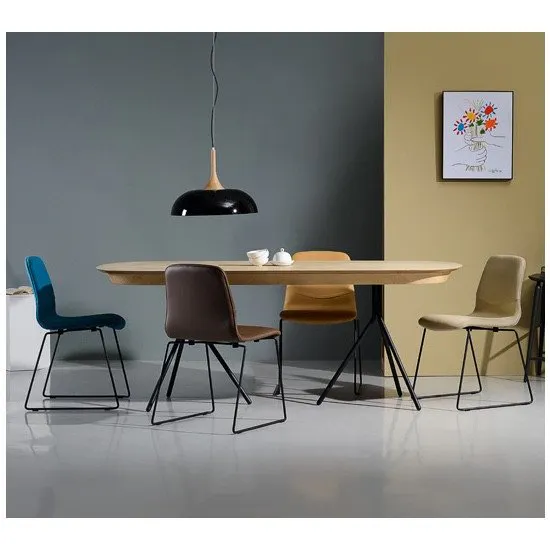 Ava Dining Chair - Matt Black, Tangerine - 10