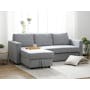 Mia L-Shaped Storage Sofa Bed - Dove Grey - 1