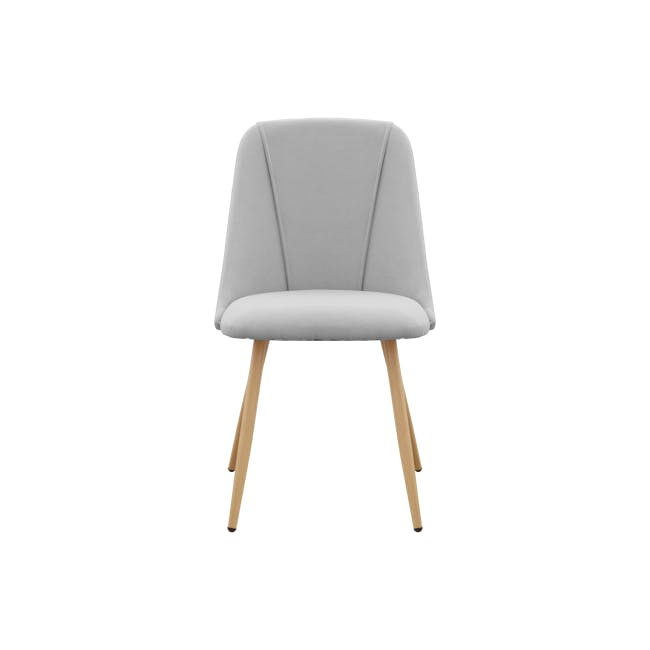 Lana Dining Chair - Oak, Pale Grey (Fabric) - 2