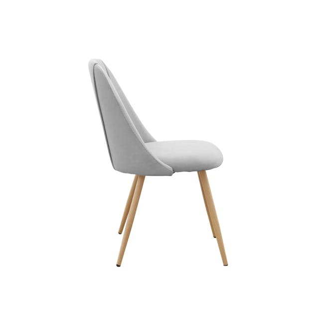 Lana Dining Chair - Oak, Pale Grey (Fabric) - 3