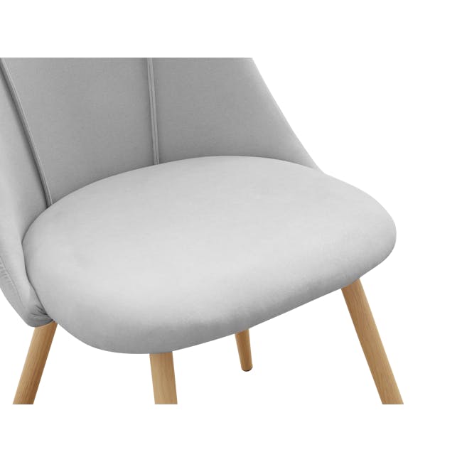Lana Dining Chair - Oak, Pale Grey (Fabric) - 5
