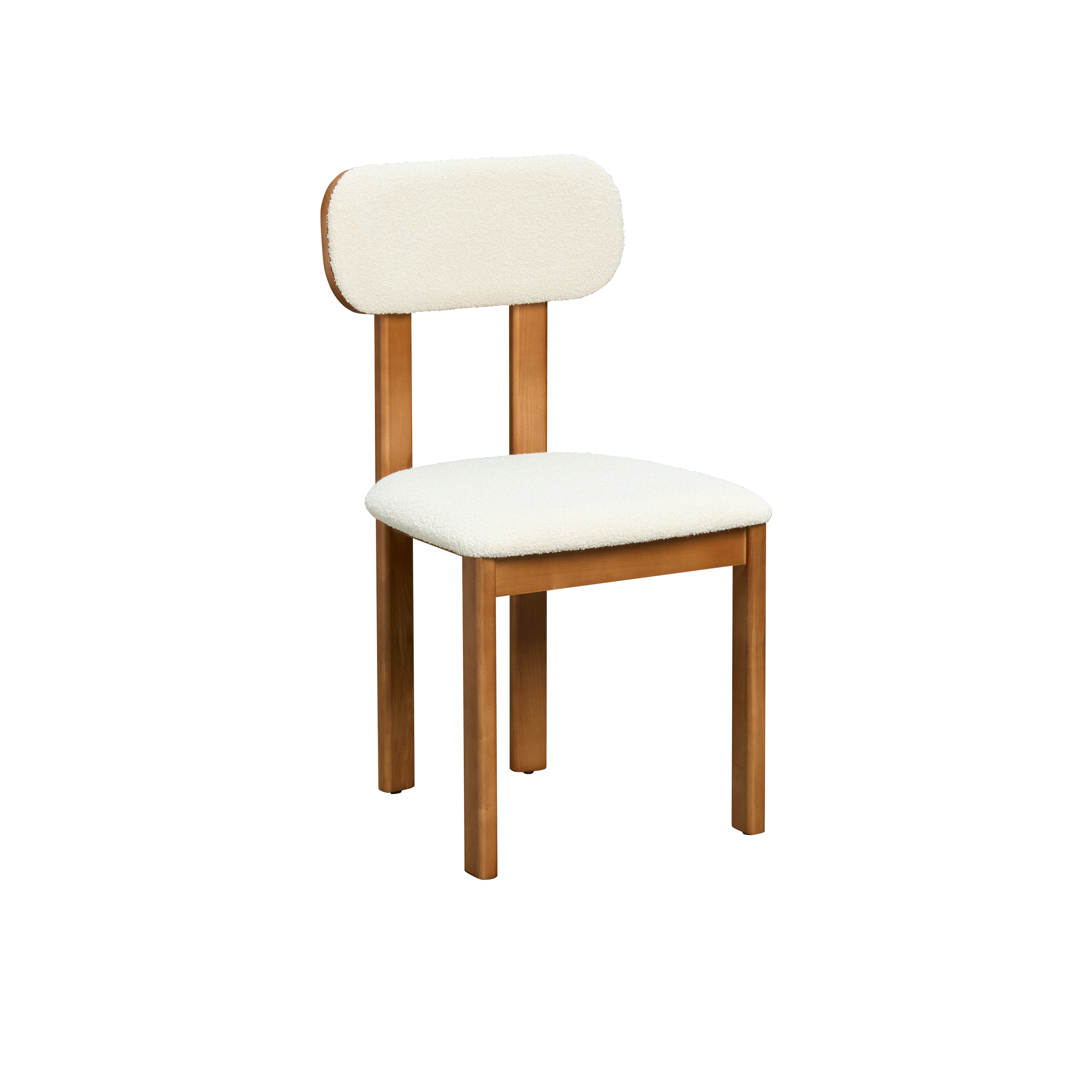 Caius Chair - Walnut, White Boucle
