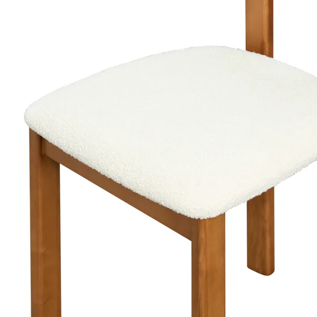 Caius Chair - Walnut, White Boucle - 11