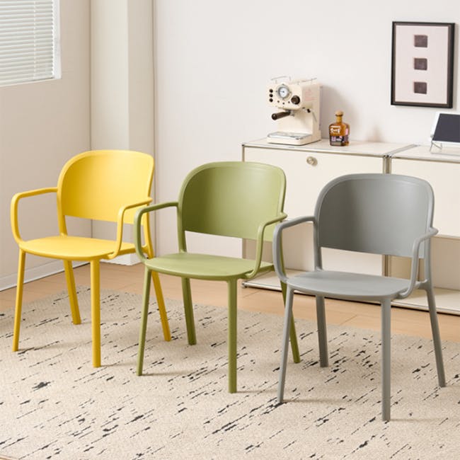 Waylem Stackable Armchair - White - 3