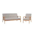 Tucson 3 Seater Sofa with Tucson Armchair - Natural, Dolphin Grey (Fabric)