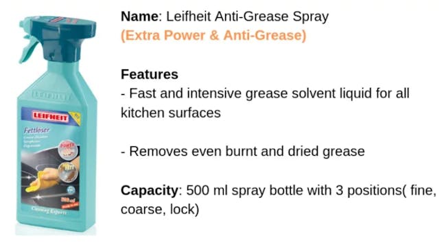 Leifheit Anti Grease Spray 500ml - 1