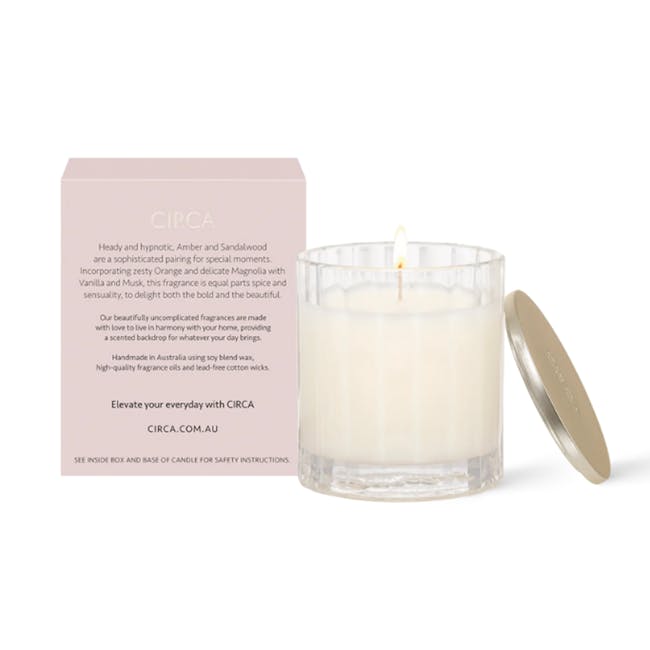 Circa Soy Candle - Amber & Sandalwood (2 Sizes) - 6 - Circa fragrances, Amber and Sandalwood, sophisticated pairing, zesty