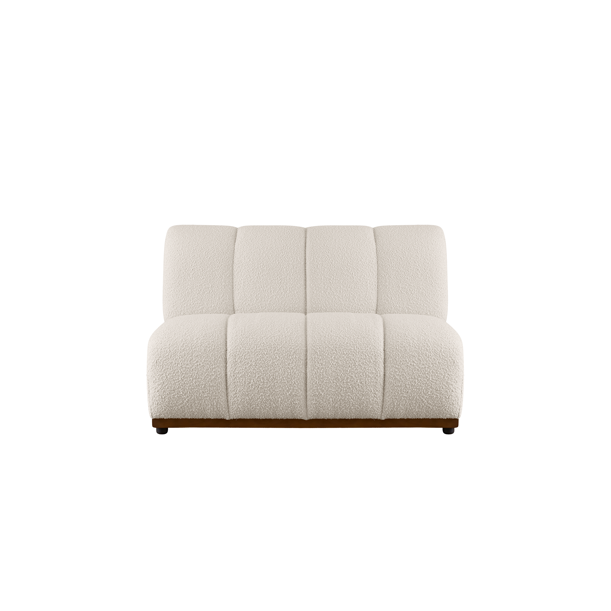 Cosmo 2 Seater Sofa - Walnut, White Boucle (Eco Clean Fabric)