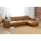 Milan 4 Seater Corner Extended Sofa - Tan (Faux Leather) - 1