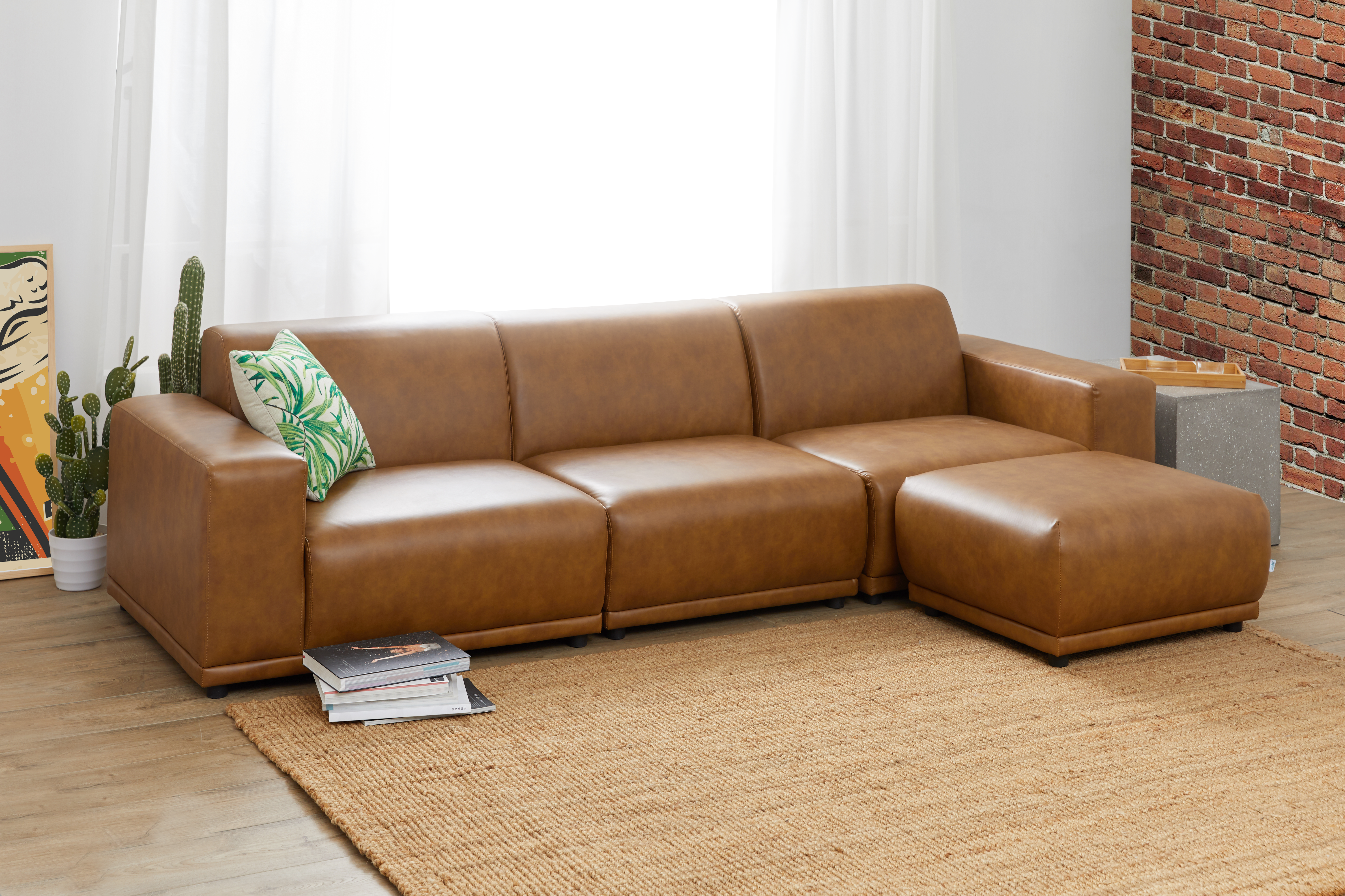 modern 4 seater leather sofa