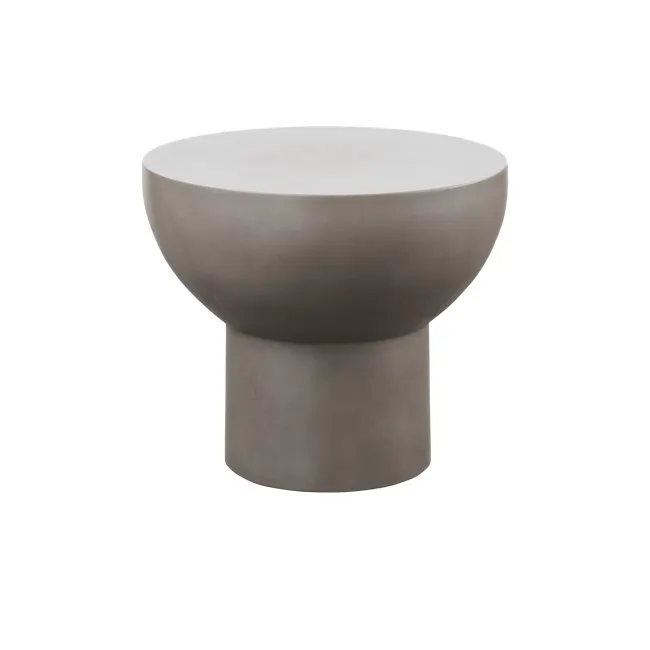 Ares Round Concrete Coffee Side Table - 4 - Modern minimalist table, sleek design, neutral gray finish, circular base