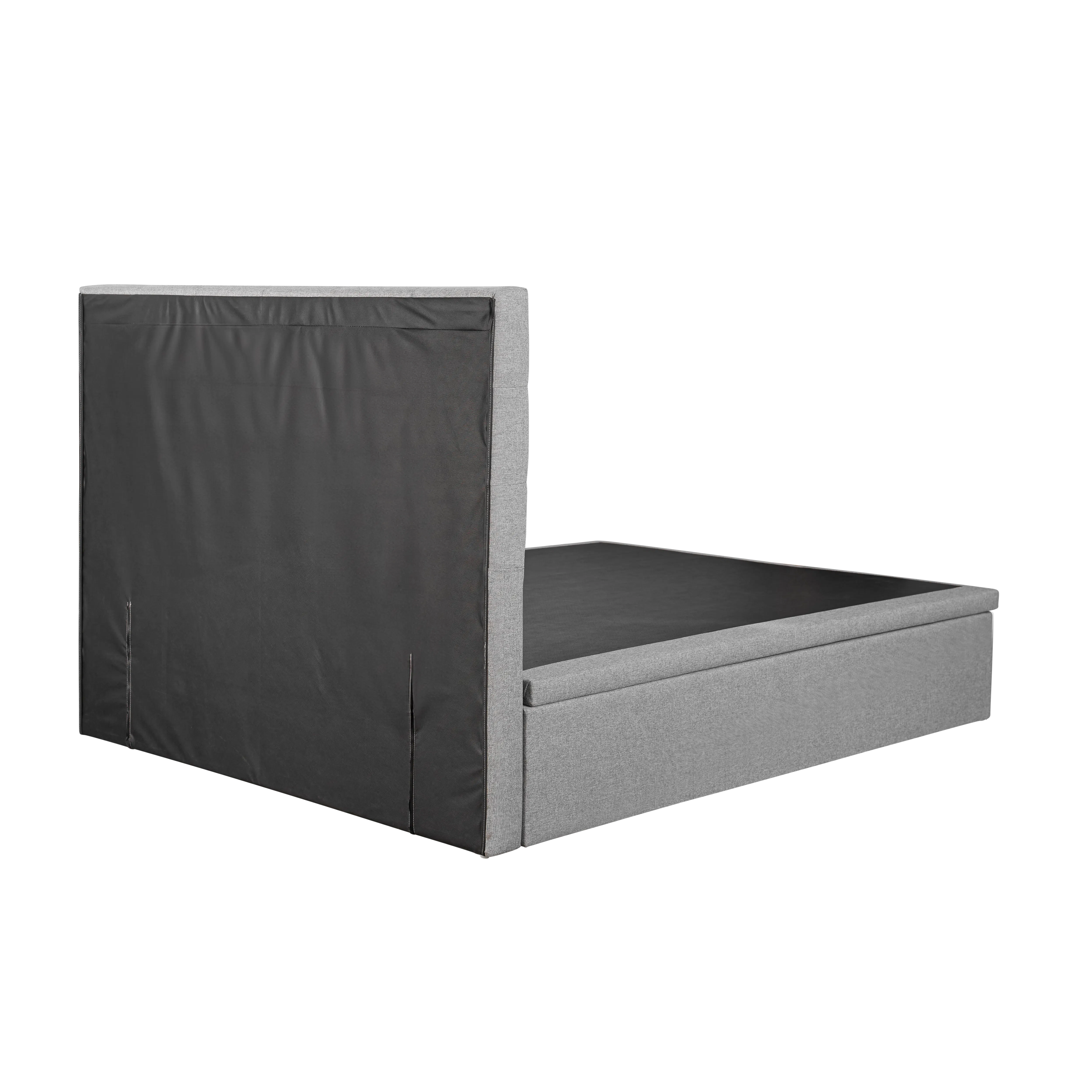 ESSENTIALS Queen Headboard Storage Bed - Coal (Faux leather) - 7