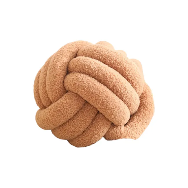 Knot Ball Plush Cushion - Khaki - 1