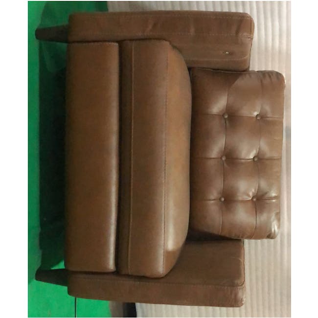 (As-is) Denver Armchair with Adjustable Footrest - Cedar Brown (Genuine Leather) - 1