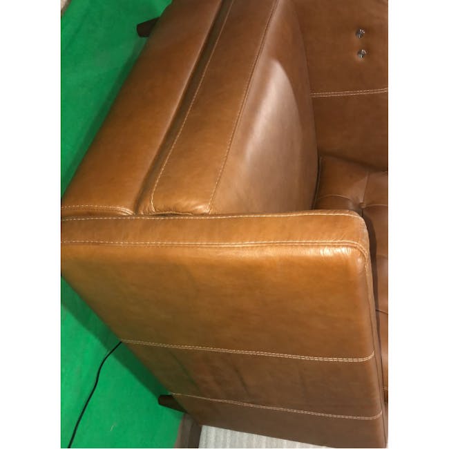 (As-is) Denver Armchair with Adjustable Footrest - Cedar Brown (Genuine Leather) - 2