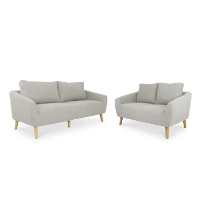 Hana 3 Seater Sofa with Hana 2 Seater Sofa - Sand - Image 1