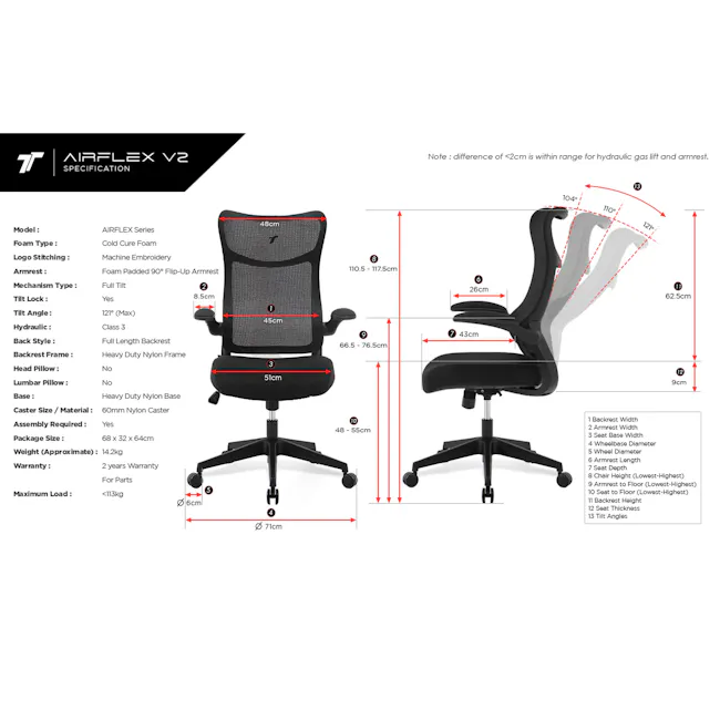 TT AIRFLEX V2 Ergochair - Ashy Grey - 7
