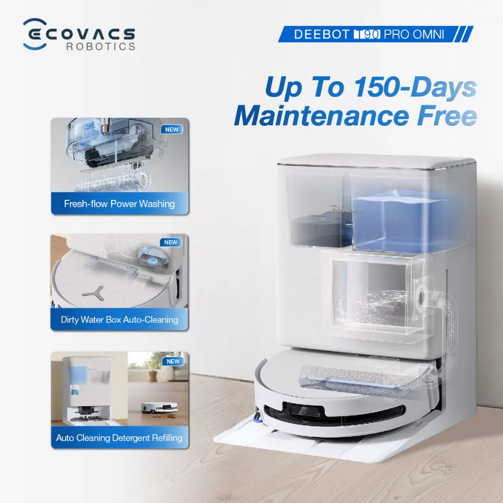 Ecovacs Deebot T90 Pro Omni - Black *Free 1 x Cleaning Solution + 1 Year Accessories* - 12