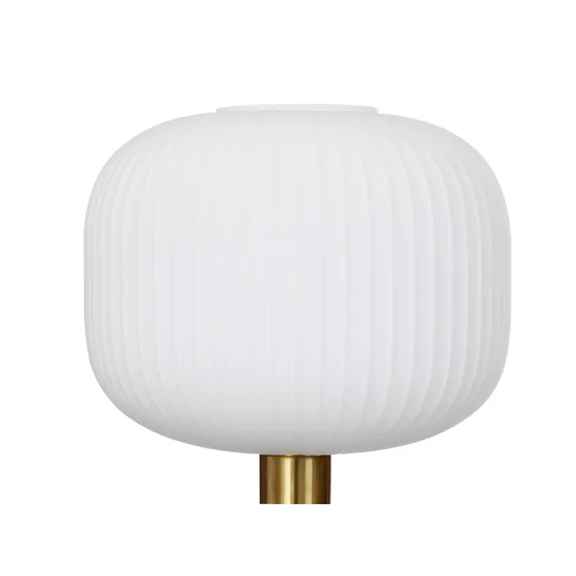Kordi Floor Lamp - 4 - White, ribbed, spherical, elegant, modern, stylish, decorative, contemporary, sophisticated