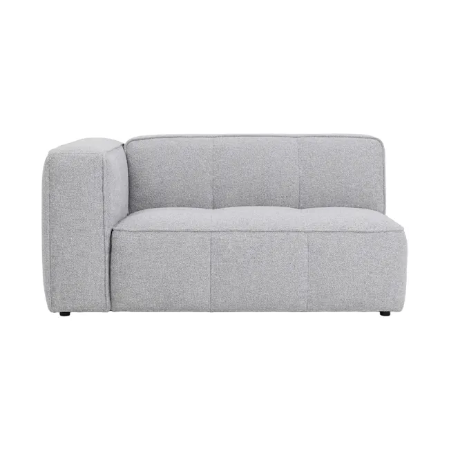 Beam Fabric Chaise Sofa - Silver Grey - Left Arm