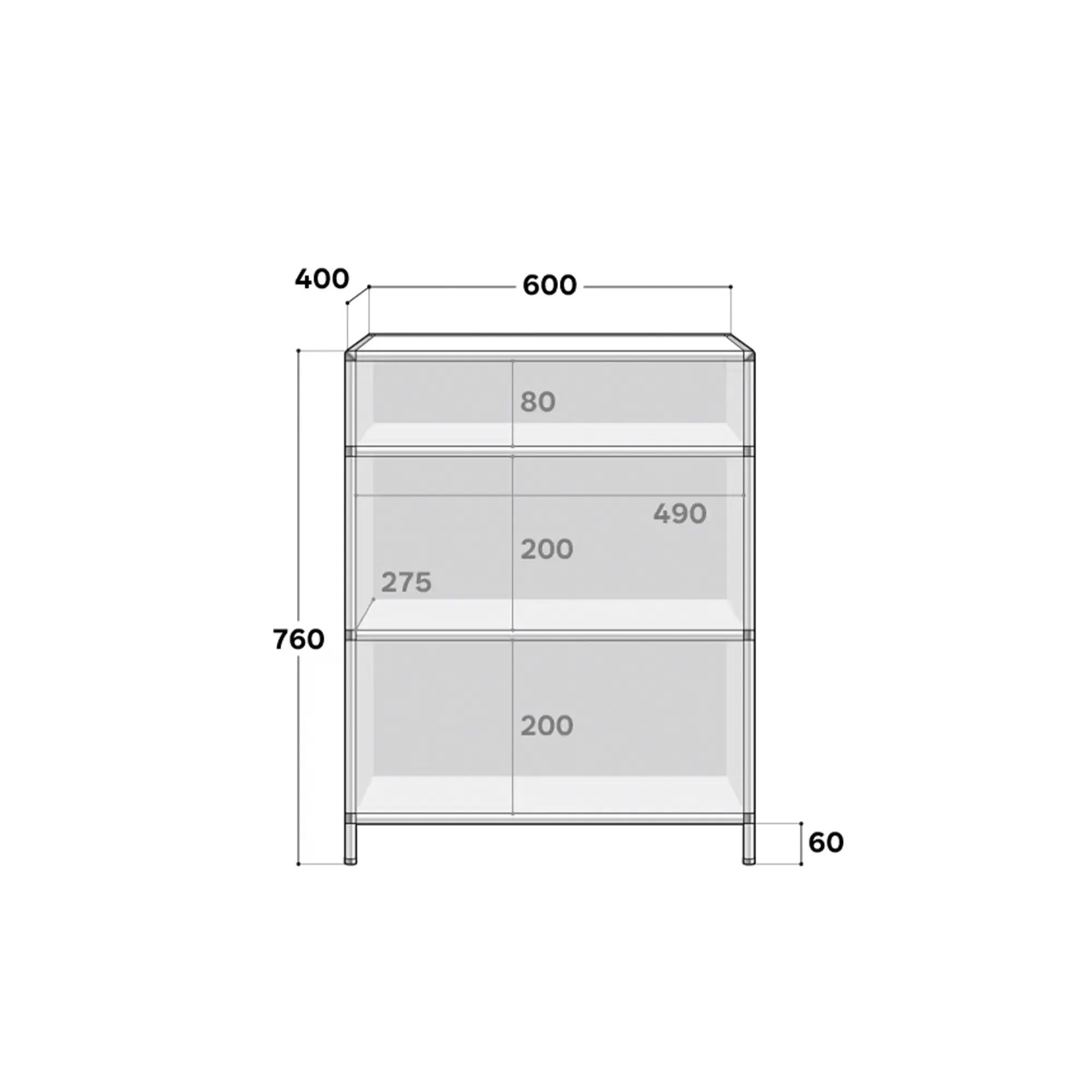 Ace 3 Drawer Chest 0.6m - White - 21