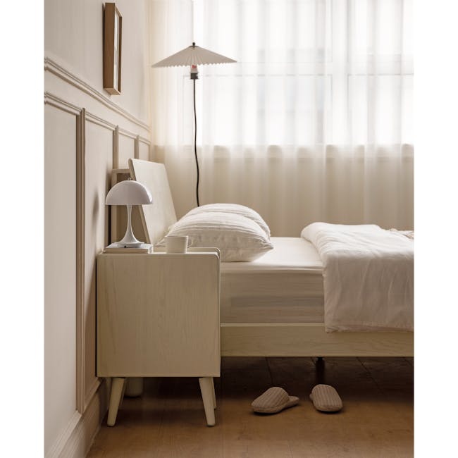Eli Narrow Bedside Table - White - 9