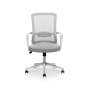Saige Modular Study Table with Shelves 0.8m with Lewis Mid Back Office Chair - White, Grey - 8