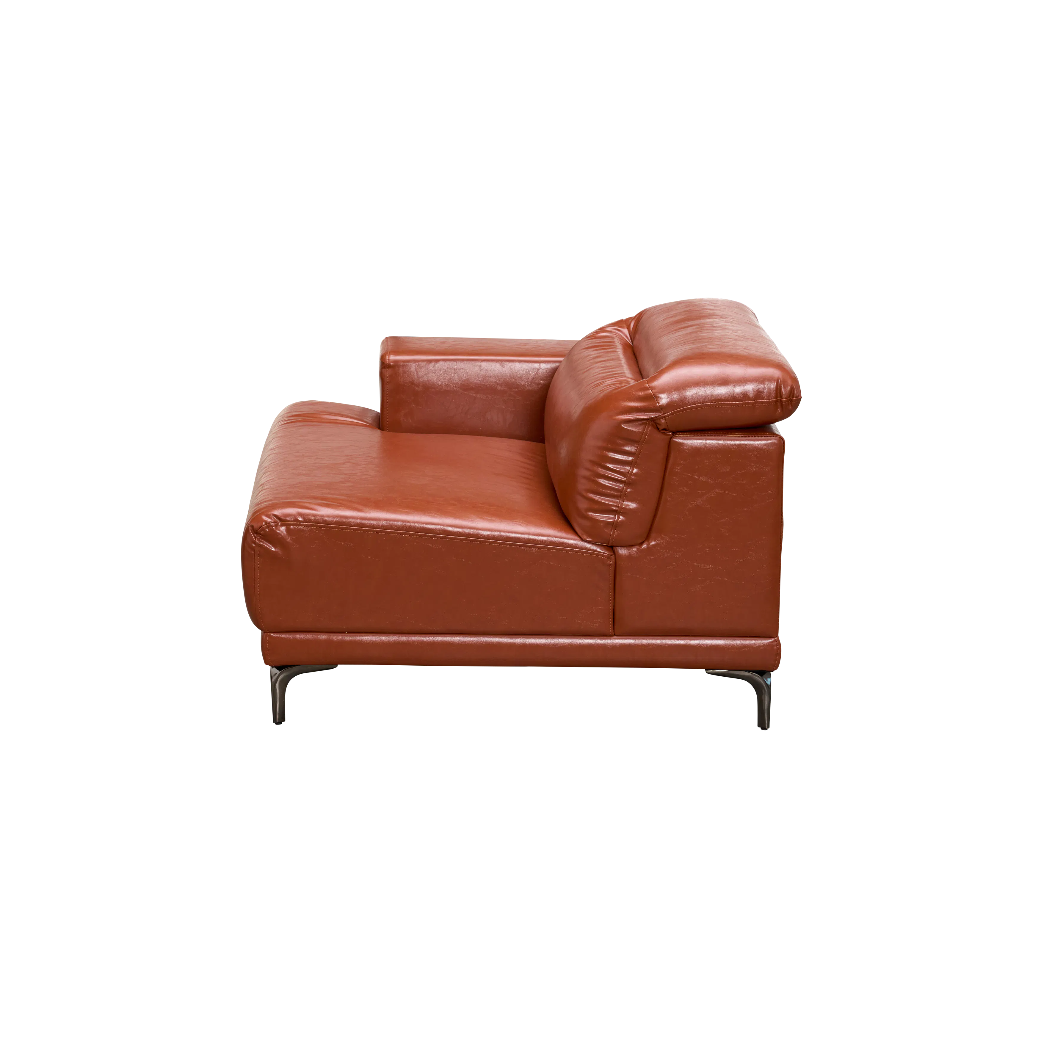 Lorney Left Arm Sofa with Adjustable Headrest - Camel (Faux Leather) - 36