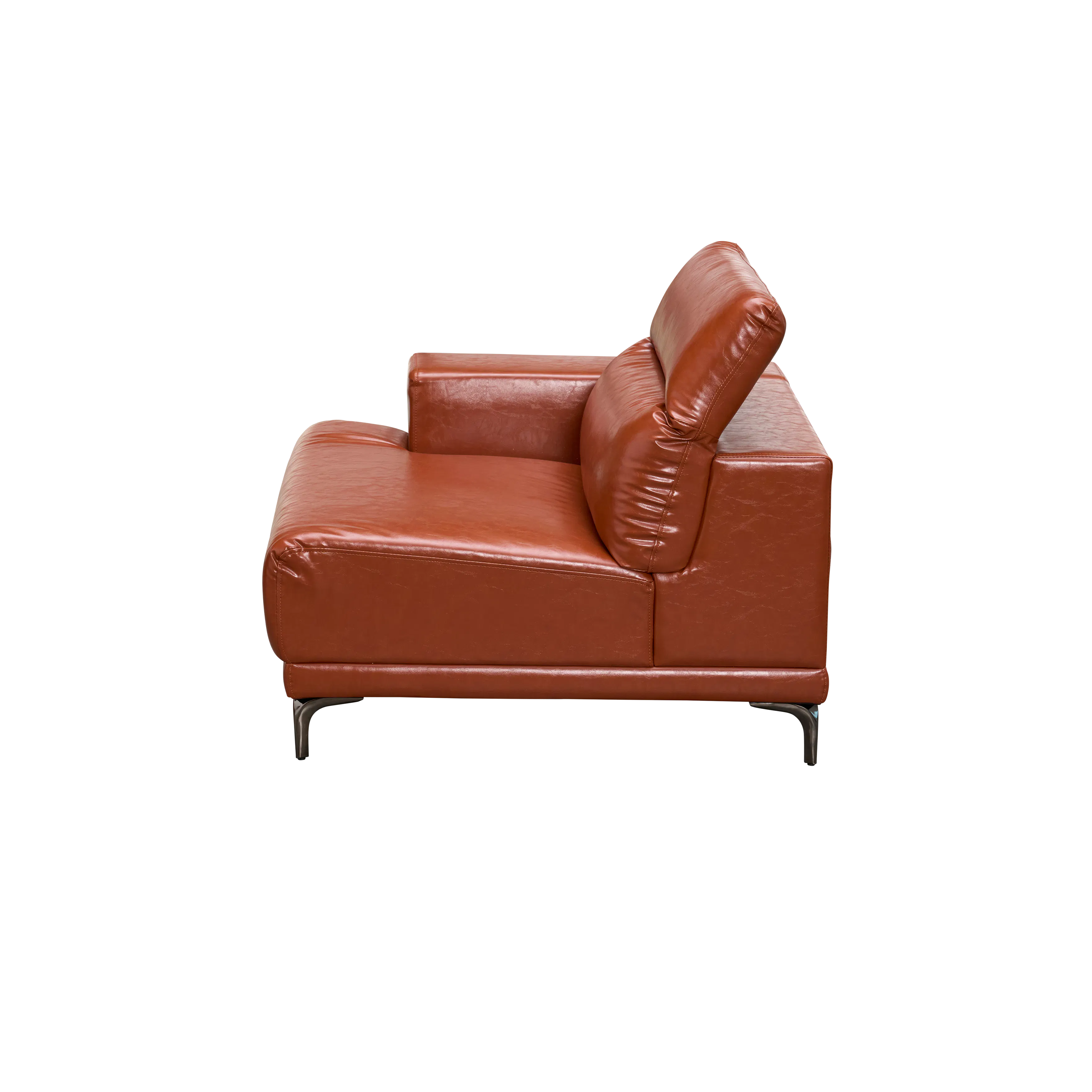 Lorney Left Arm Sofa with Adjustable Headrest - Camel (Faux Leather) - 37
