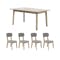 Leland Extendable Dining Table 1.6m-2m with 4 Leland Dining Chairs