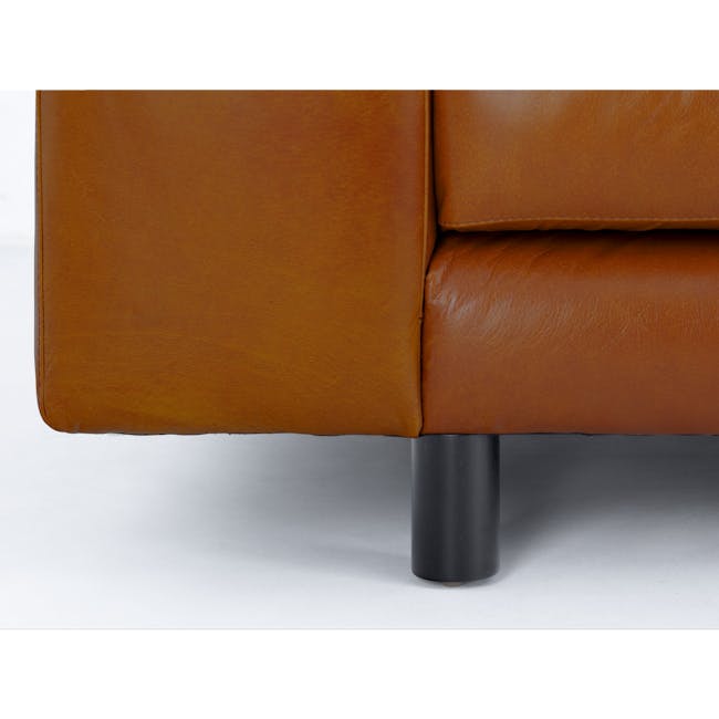 Wyatt L-Shaped Sofa - Cigar (Premium Waxed Leather) - 2