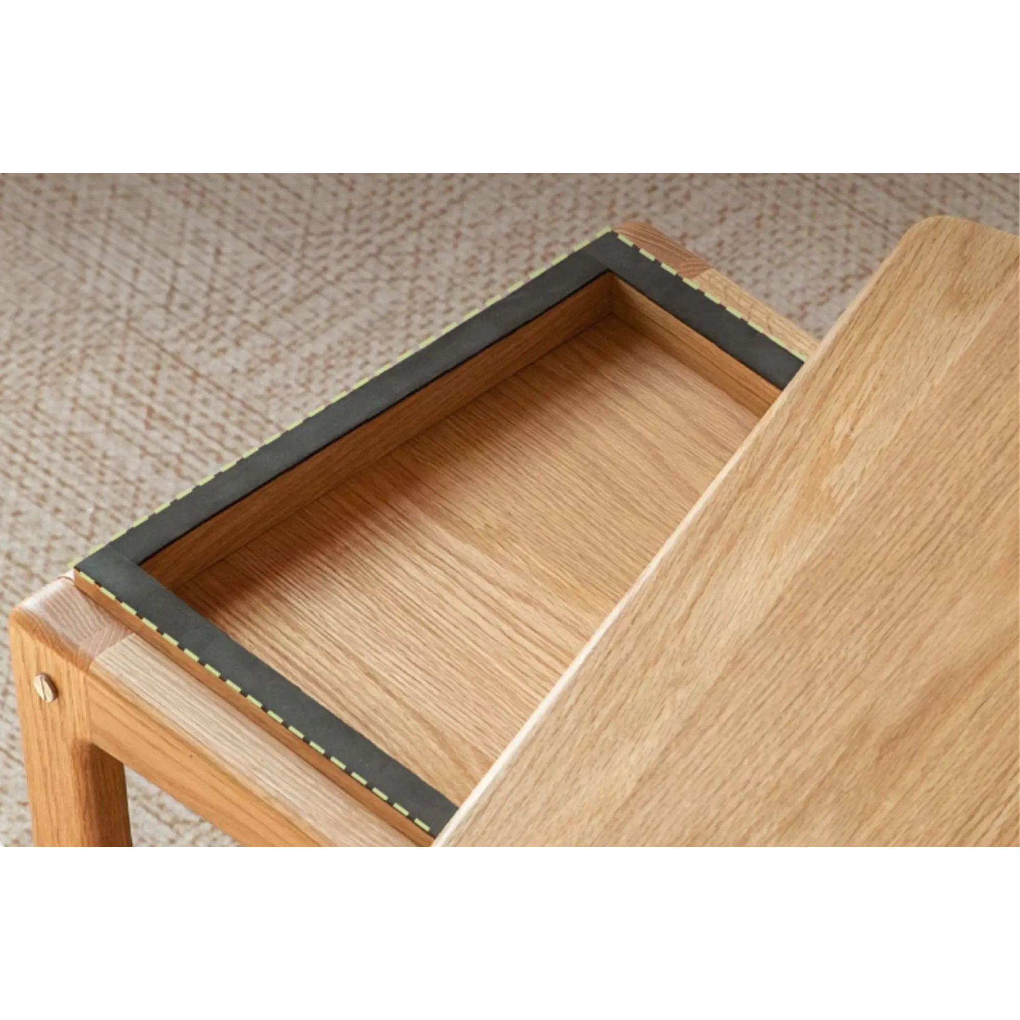 Freddy Folding Trolley Side Table - Oak - 15