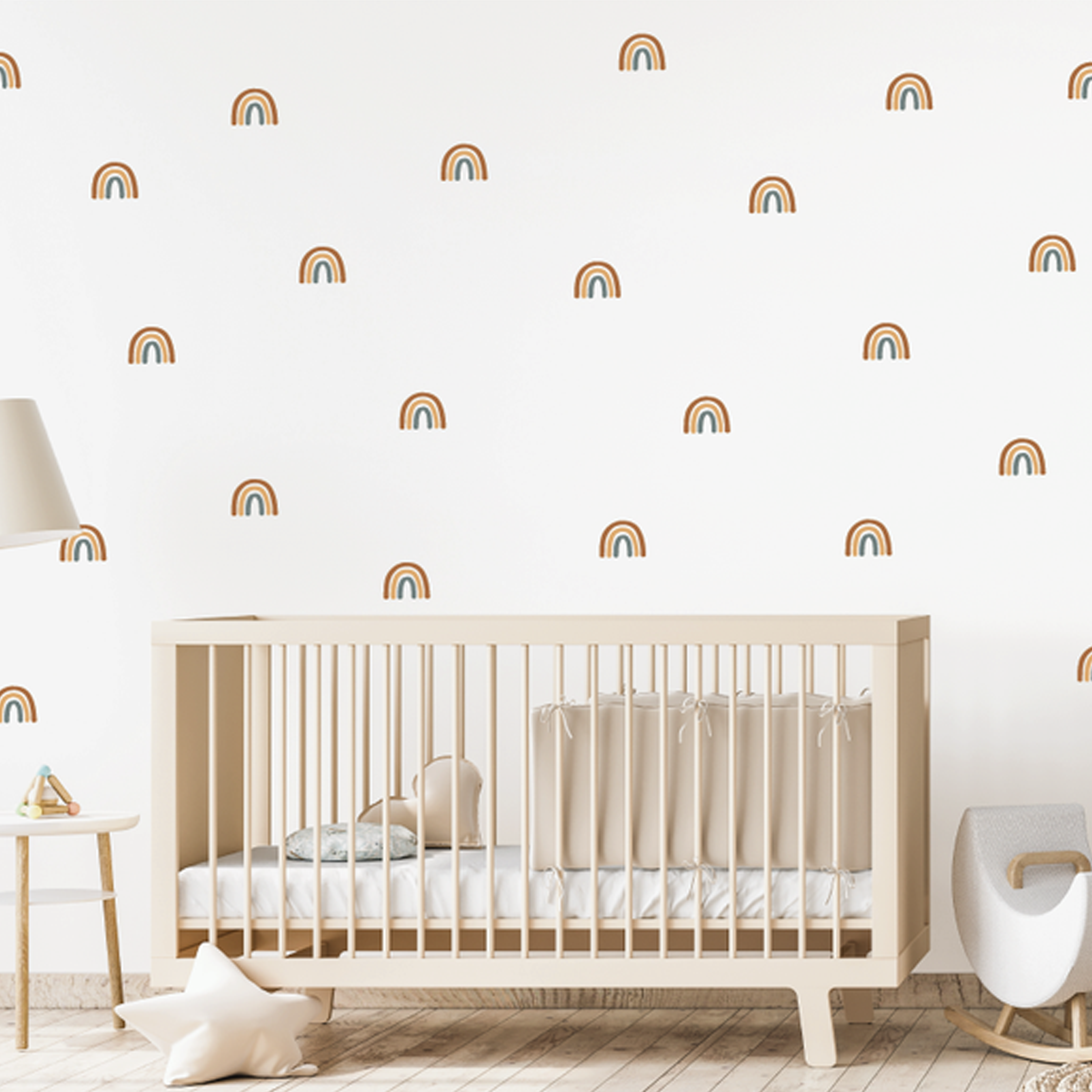 Urban Li'l Boho Petite Rainbow Fabric Decal Simple - Warm Coast