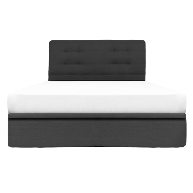ESSENTIALS King Headboard Storage Bed - Smoke (Fabric) - 0