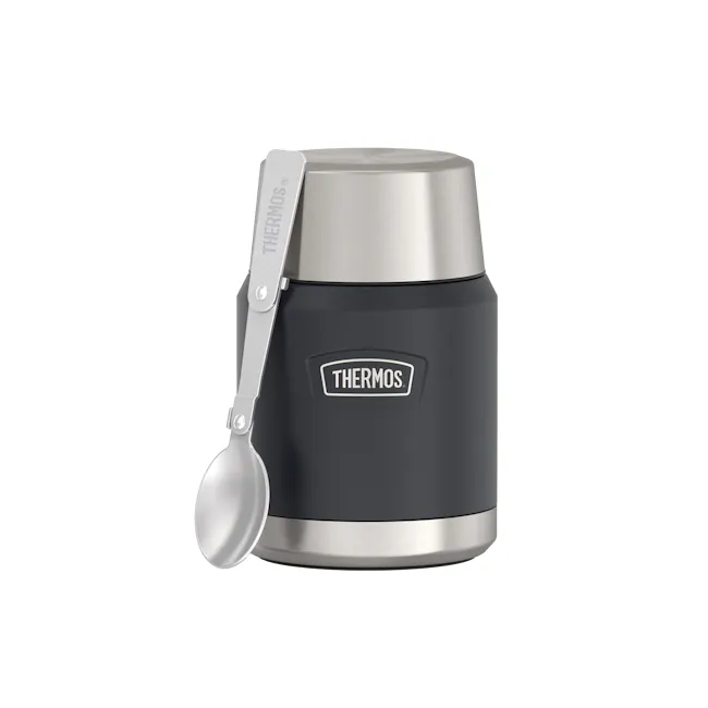 Thermos® ICON™ Thermal Food Jar 16oz with Foldable Spoon (IS3002) - Granite - 1