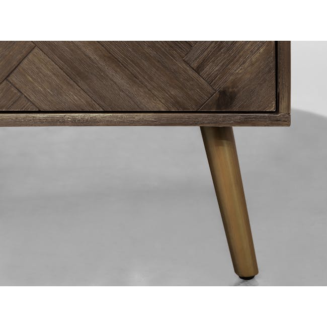 Cadencia 5 Drawer Chest 1m - 6 - Herringbone pattern, wooden furniture, chevron design, rustic charm, natural wood grain