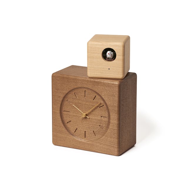 Cubist Cuckoo Clock - Brown, Natural - 0
