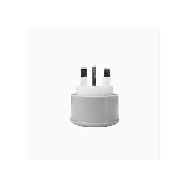 SOUNDTEOH Universal Travel Adaptor - 4 - White power adapter, dual-prong plug, modern design, sleek appearance, plastic