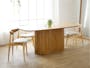 Bolton Dining Table 2m in Oak with 4 Anneli Dining Armchairs in Grey - 2