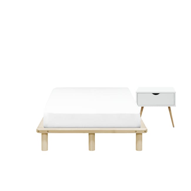 Hiro Super Single Platform Bed with 1 Dallas Bedside Table - 0