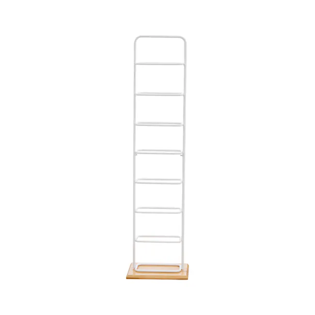 Chester Shoe Rack - White, Natural - 3 - Clear, modern, white, minimalist, multi-tiered, open shelving, sleek design