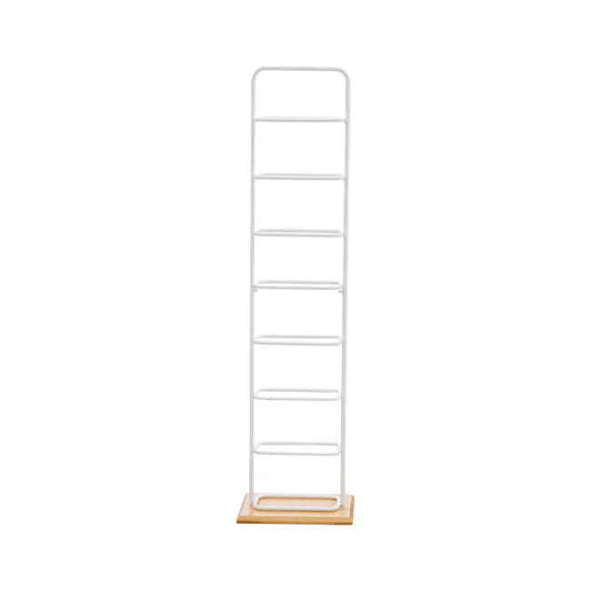 Chester Shoe Rack - White, Natural - 3 - Clear, modern, white, minimalist, multi-tiered, open shelving, sleek design